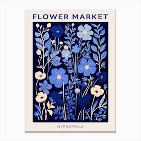 Blue Flower Market Poster Gypsophila 1 Canvas Print