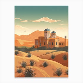 Kashan Iran Travel Illustration 4 Canvas Print