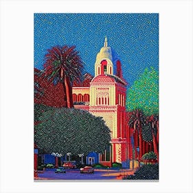 Santa Clara, City Us  Pointillism Canvas Print