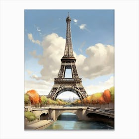 Eiffel Tower art print 1 Canvas Print