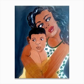 A young mother with her child Canvas Print