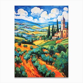 Pienza Italy 2 Fauvist Painting Canvas Print