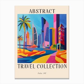 Abstract Travel Collection Poster Dubai Uae 3 Canvas Print