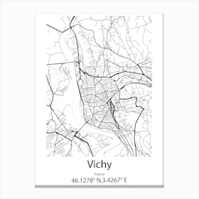 Vichy,France Minimalist Map Canvas Print