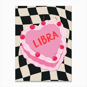 Libra Zodiac Heart Cake Canvas Print