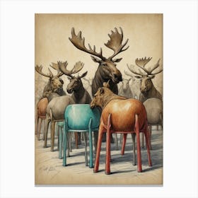 Moose Chairs Canvas Print