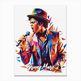 Bruno Mars 02 Portrait Music WPAP Pop Art Canvas Print