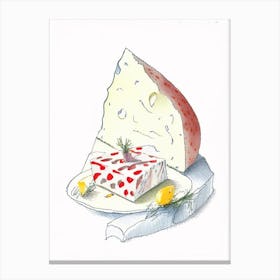 Appenzeller Cheese Dairy Food Pencil Illustration 2 Canvas Print