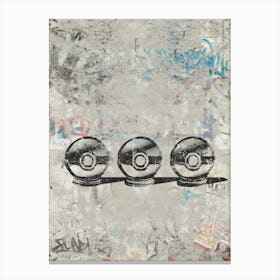 Monochrome Graffiti style Poke Balls Canvas Print