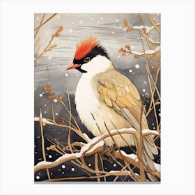 Bird Illustration Grebe 2 Canvas Print