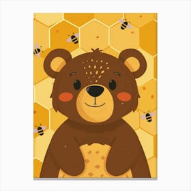 Teddy Bear With Bees Canvas Print