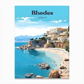 Rhodes Greece Island Travel Art Canvas Print