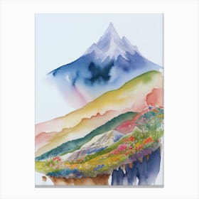 Watercolor Of Mountain Canvas Print