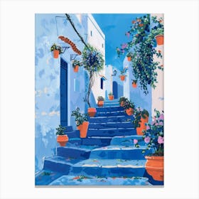 Blue Stairs In Morocco Canvas Print