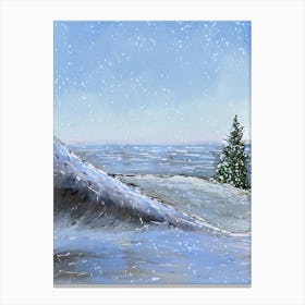 Snow Tree Snowy Winter Season Cold Ice Canvas Print