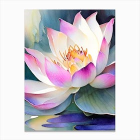 Giant Lotus Watercolour 1 Canvas Print