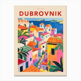 Dubrovnik Croatia 4 Fauvist Travel Poster Canvas Print