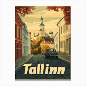 Aihrgdesign A Vintage Travel Poster Of Tallinn 2 Canvas Print