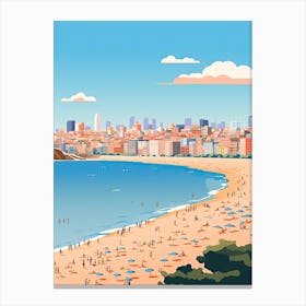Bondi Beach, Australia, Graphic Illustration 1 Canvas Print