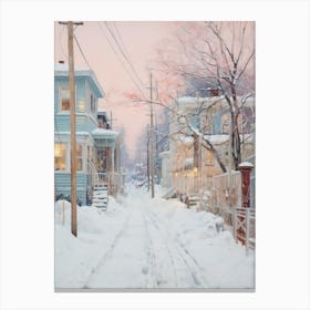 Dreamy Winter Painting Toronto Canada 1 Canvas Print