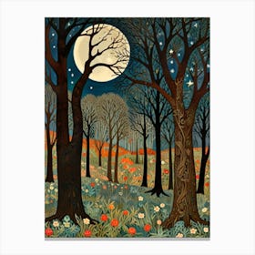 William Morris Moonlight In The Woods 21 Canvas Print