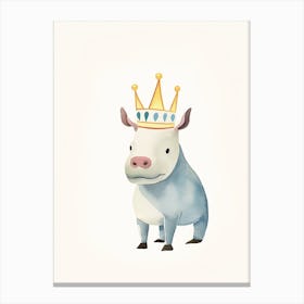 Little Rhinoceros 1 Wearing A Crown Canvas Print