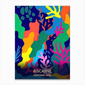 Biscayne National Park Travel Poster Matisse Style 2 Canvas Print