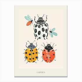 Colourful Insect Illustration Ladybug 6 Poster Canvas Print
