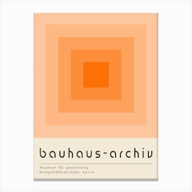 Orange Gradient Squares Bauhaus Canvas Print