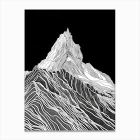 Ben Oss Mountain Line Drawing 3 Canvas Print