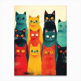 Beautiful Painting Funky Cats 10 Canvas Print