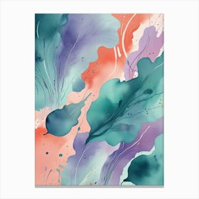 Abstract Watercolor Splashes Art Print (3) Canvas Print