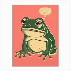 Frog Duh, Matsumoto Hoji Inspired Japanese Green And Pink 7 Canvas Print