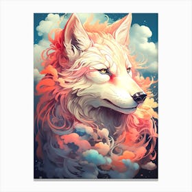 Wolf In The Clouds 2 Canvas Print