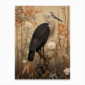 Dark And Moody Botanical Stork 4 Canvas Print