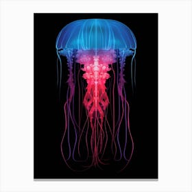 Irukandji Jellyfish Neon Illustration 7 Canvas Print
