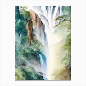 Fitzroy Falls, Australia Water Colour  (1) Canvas Print