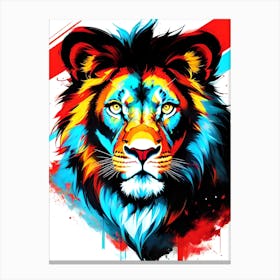 Colorful Lion Painting 4 Canvas Print
