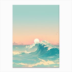 Ocean Wave At Sunset Canvas Print