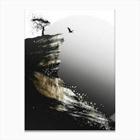 Tree On A Cliff Canvas Print