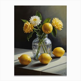 Lemons In A Vase Canvas Print