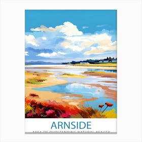 Arnside Aonb Print Area Of Outstanding Natural Beauty Art Arnside Knott Poster Cumbria Coastline Wall Decor Uk Nature Reserve Artwork 3 Canvas Print