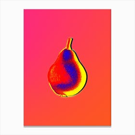 Neon Pear Botanical in Hot Pink and Electric Blue Canvas Print