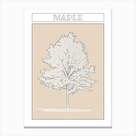 Maple Tree Minimalistic Drawing 2 Poster Canvas Print