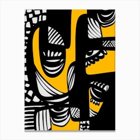 Abstract Painting Black And Yellow Canvas Print