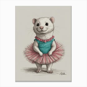 Ferret In Tutu 7 Canvas Print