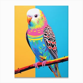 Colourful Bird Painting Budgerigar 3 Canvas Print