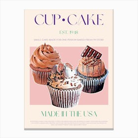 Cupcake Mid Century Canvas Print