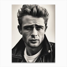 Black And White Photograph Of James Dean 1 Canvas Print