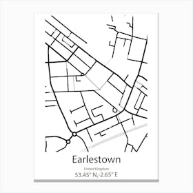 Earlestown,United Kingdom Minimalist Map Canvas Print